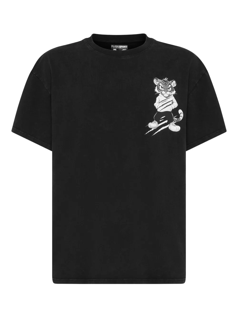 Plein Sport タイガースクラッチ フリース Tシャツ - ブラック