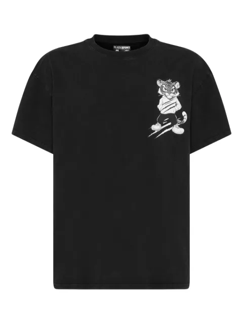 Plein Sport tiger-scratch fleece t-shirt