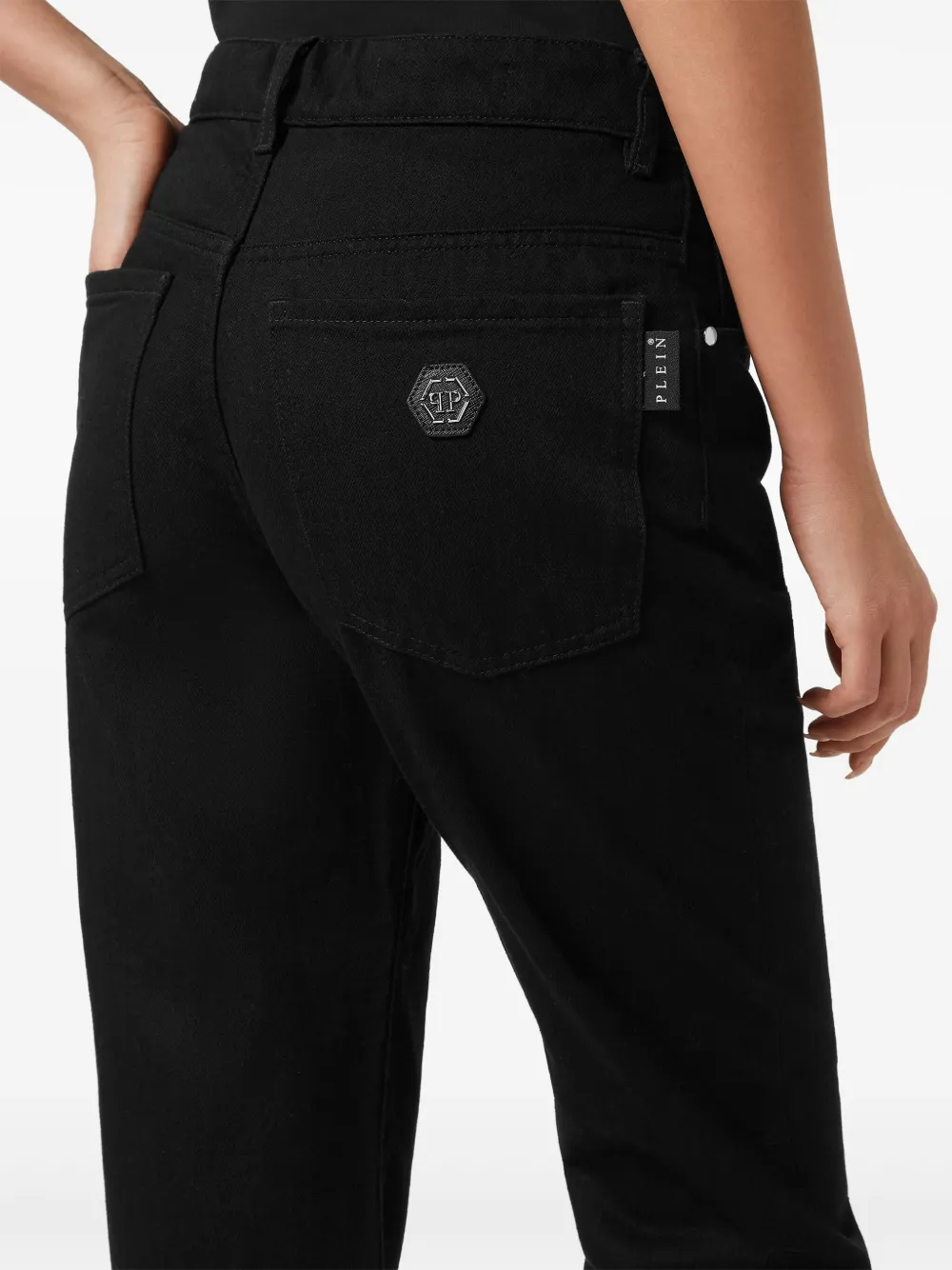 Philipp Plein Jeans met zeshoekig plakkaat Zwart