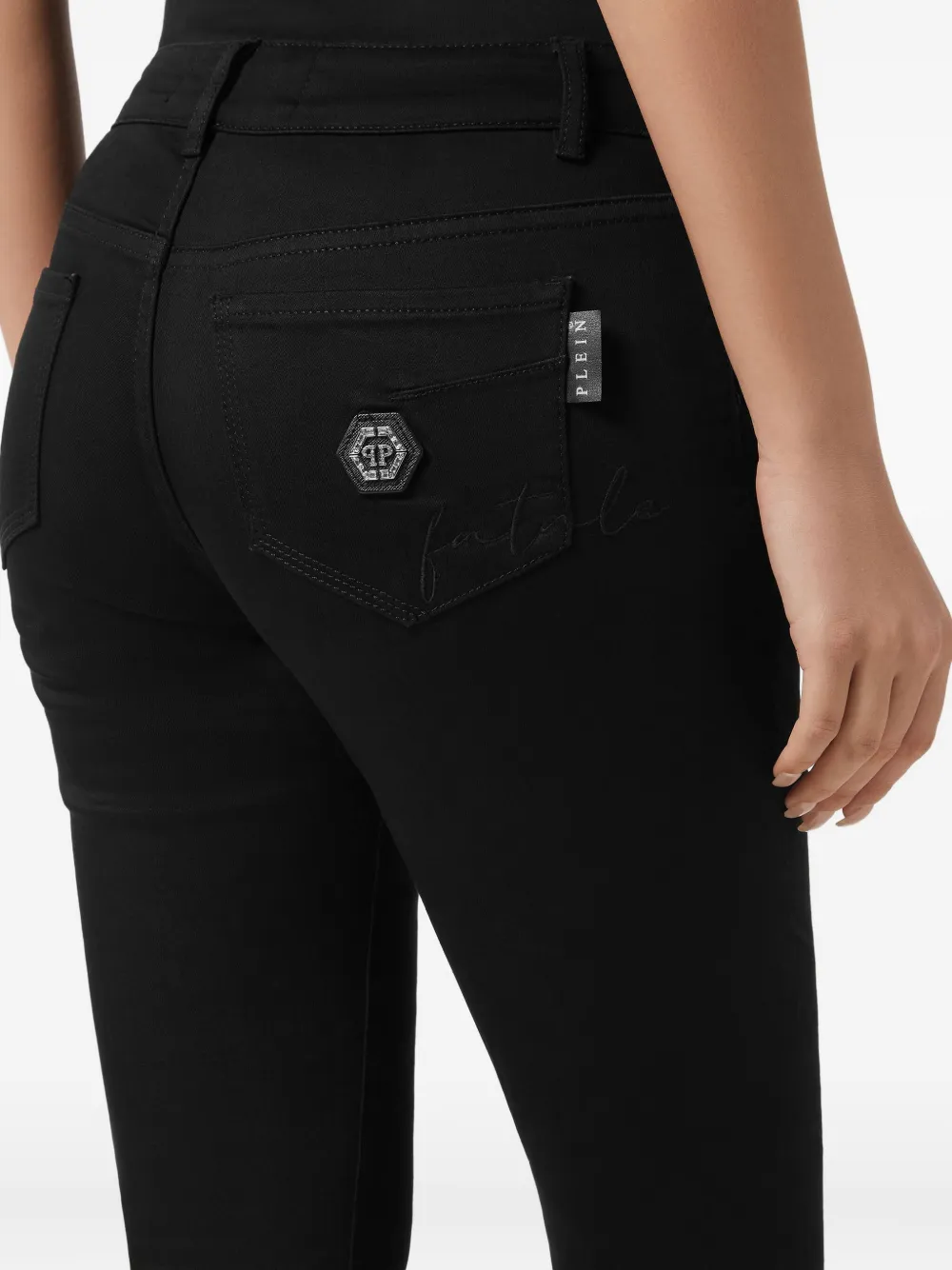 Philipp Plein Fatale jeans met logoplakkaat Zwart