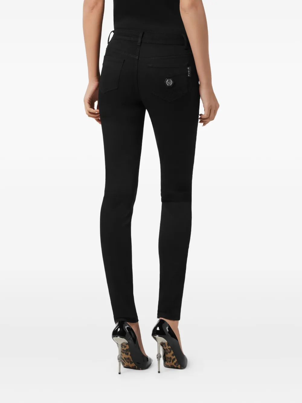 Philipp Plein Fatale jeans met logoplakkaat Zwart