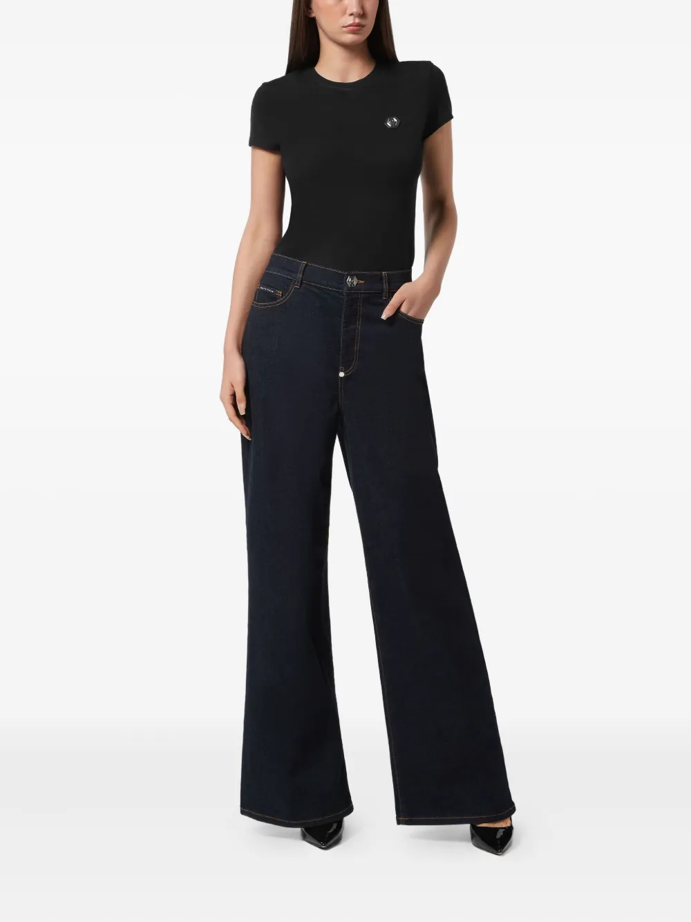 Philipp Plein Jeans met logoplakkaat - Blauw