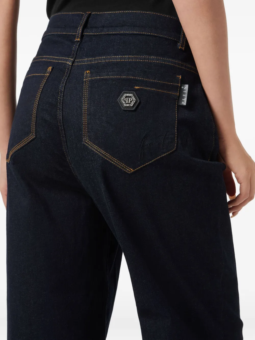 Philipp Plein Jeans met logoplakkaat Blauw