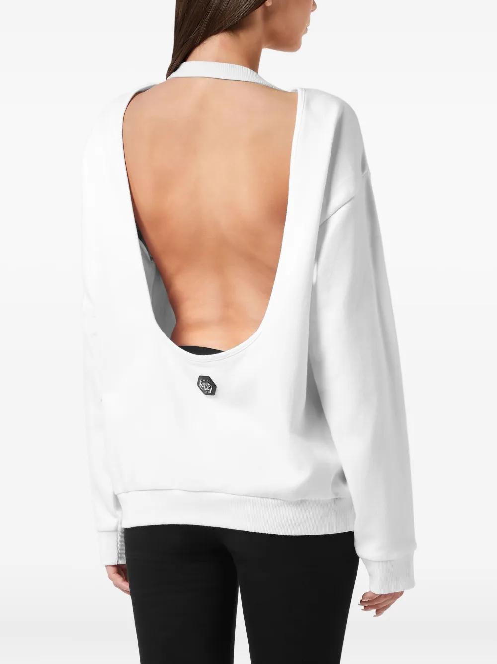  Philipp Plein Open Back Eagle Sweatshirt - White 