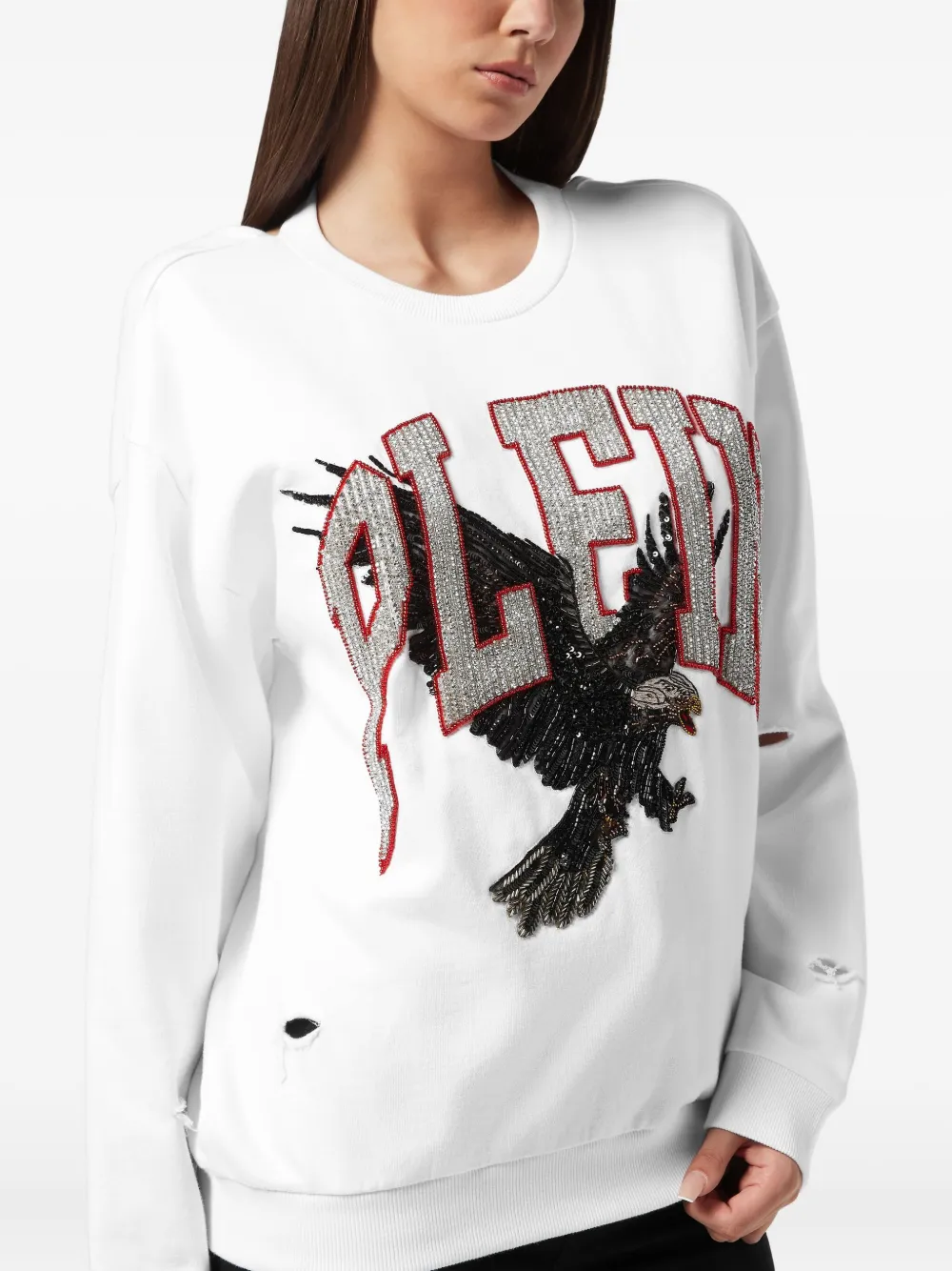  Philipp Plein Open Back Eagle Sweatshirt - White 