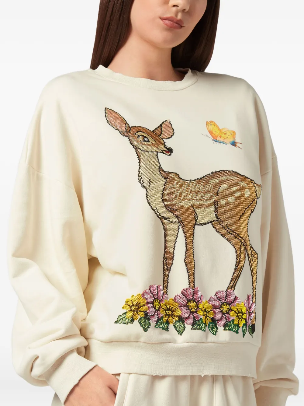 Philipp Plein Sweater met verwassen effect Beige