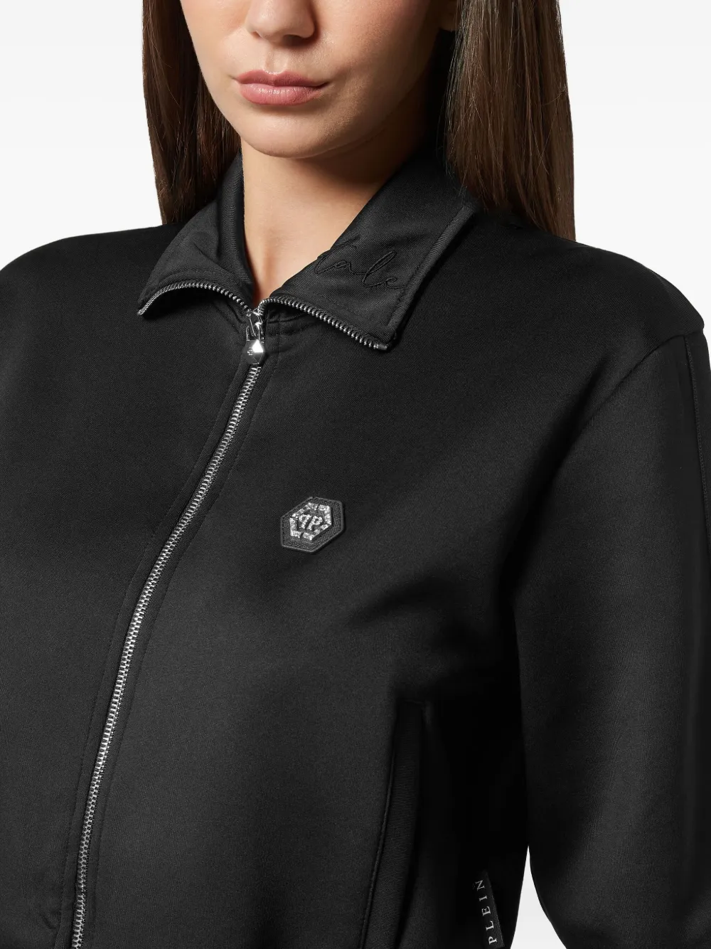 Philipp Plein Jack met logoplakkaat en ritssluiting Zwart