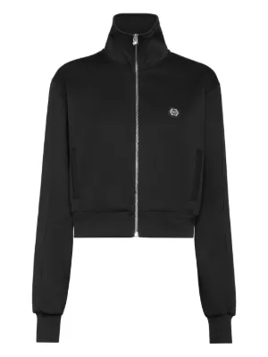 Alexander Wang logo-tape Cropped Track Jacket | Black | FARFETCH