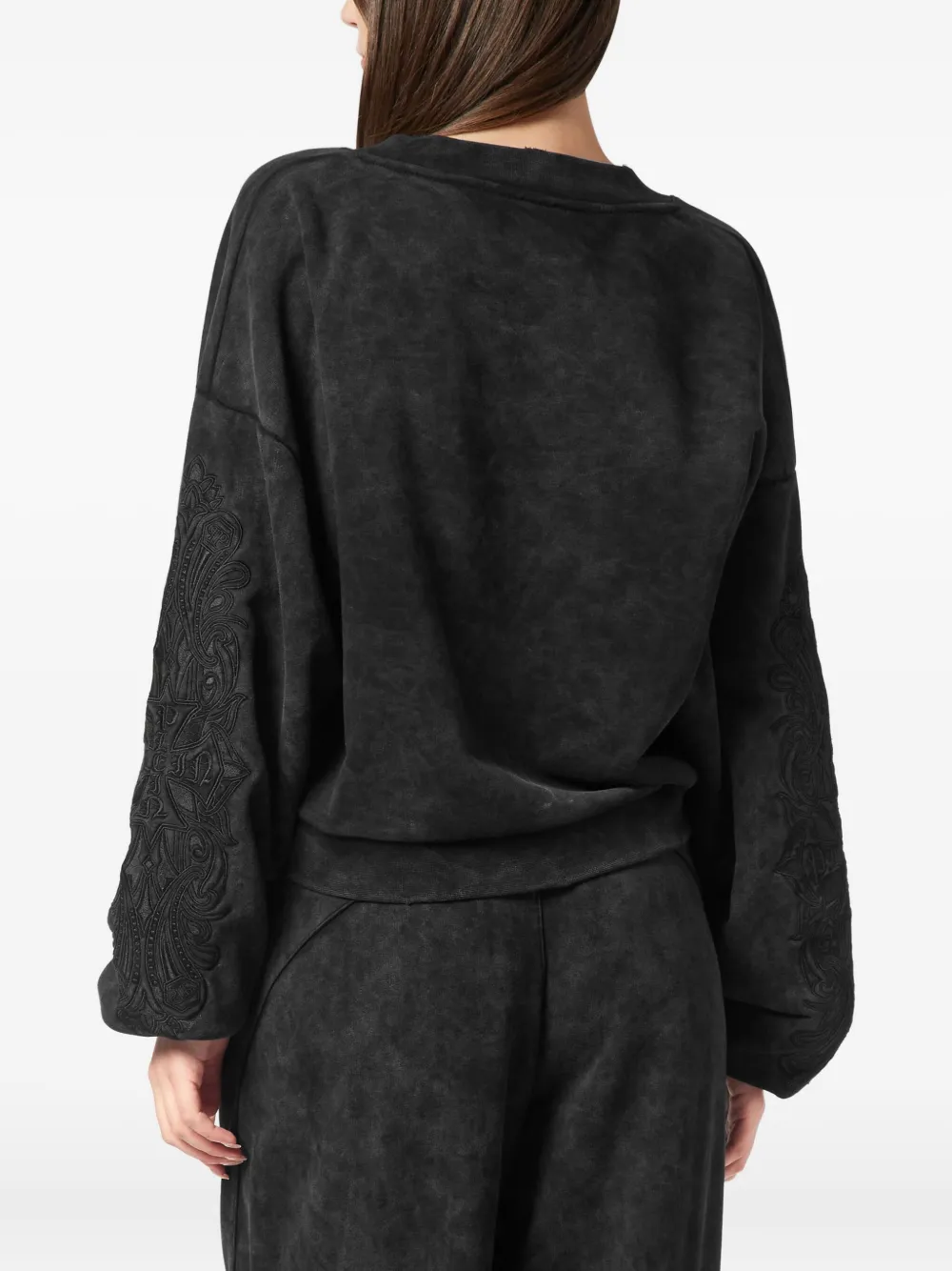 Philipp Plein Sweater met V-hals en wassing Zwart