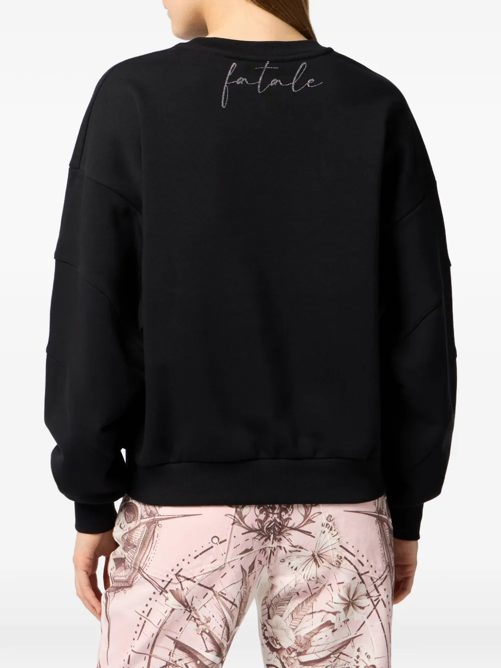 Philipp Plein Fleece sweater met ronde hals en logo Zwart