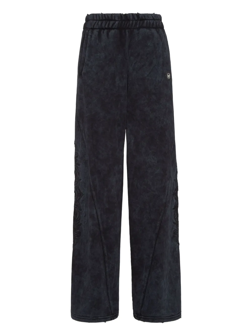 Philipp Plein Embroidered Panelled Track Pants In Black