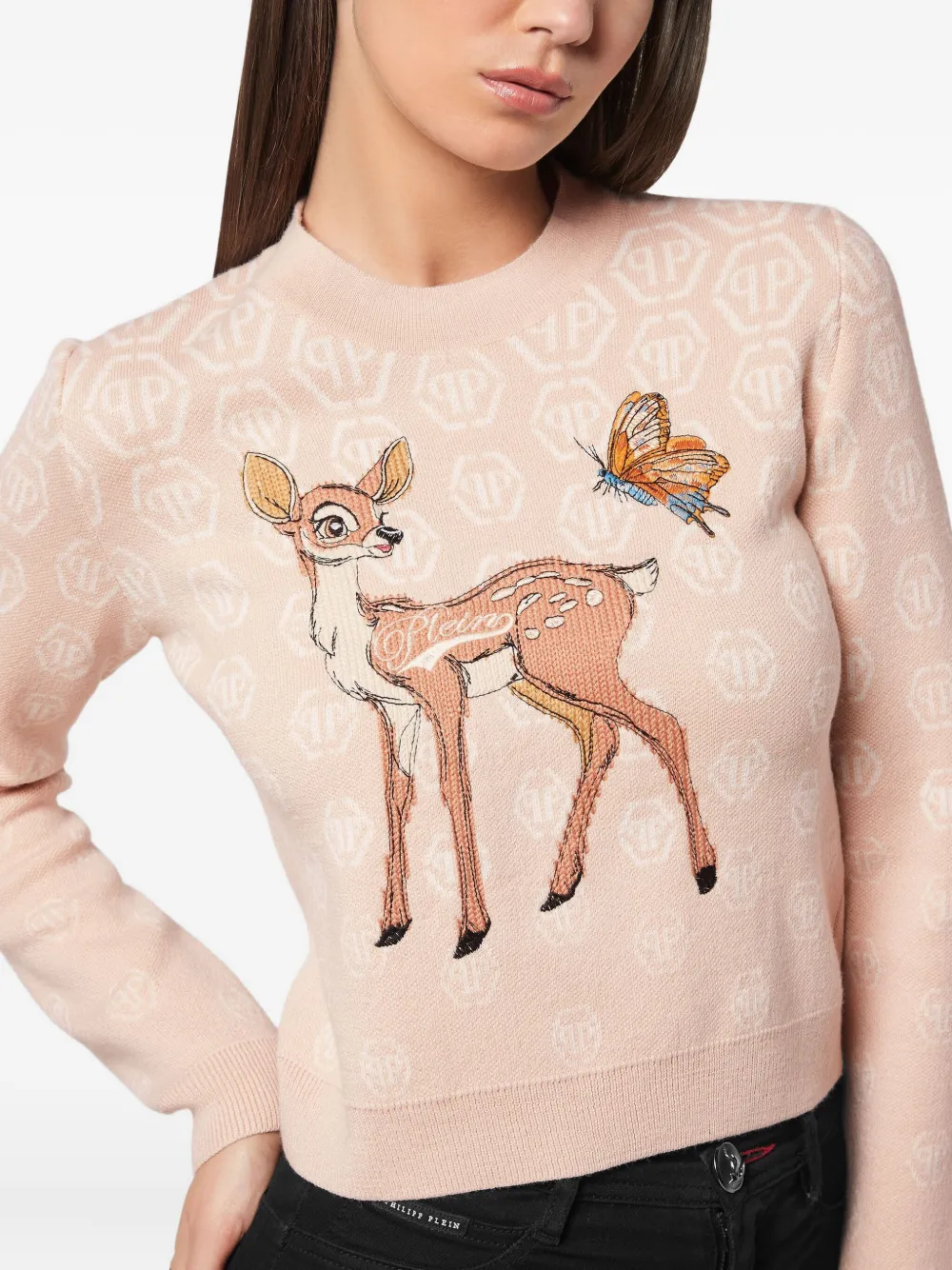 Philipp Plein Fairy Motif Sweater In Neutral