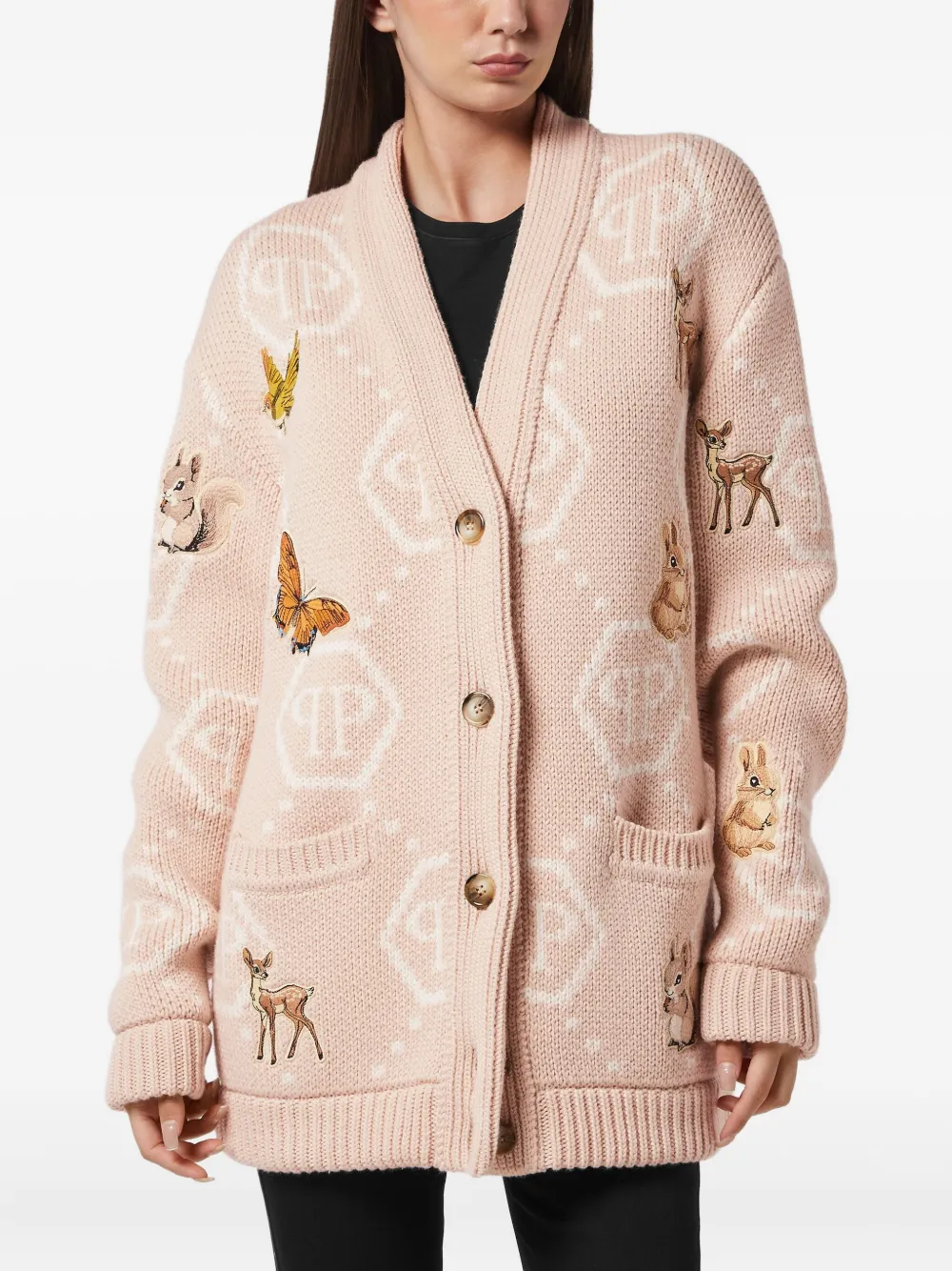 Philipp Plein Vest met borduurwerk Beige