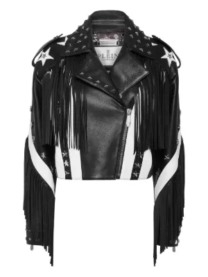 Philipp Plein スタースタッズ ライダースジャケット | ブラック
