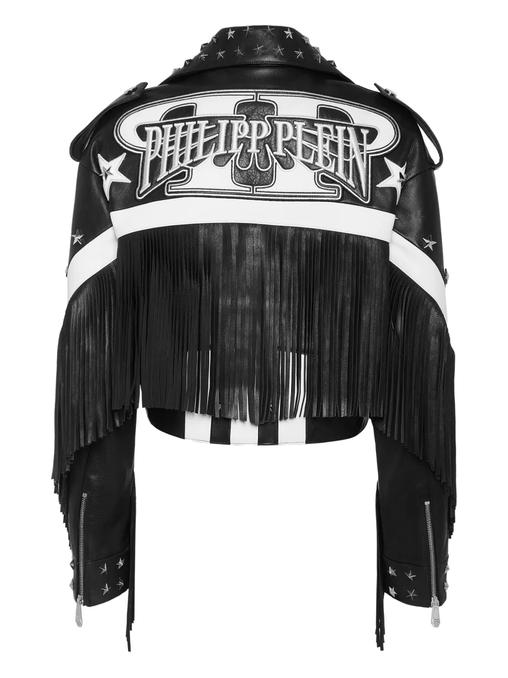  Philipp Plein Moon Leather Jacket - Black 
