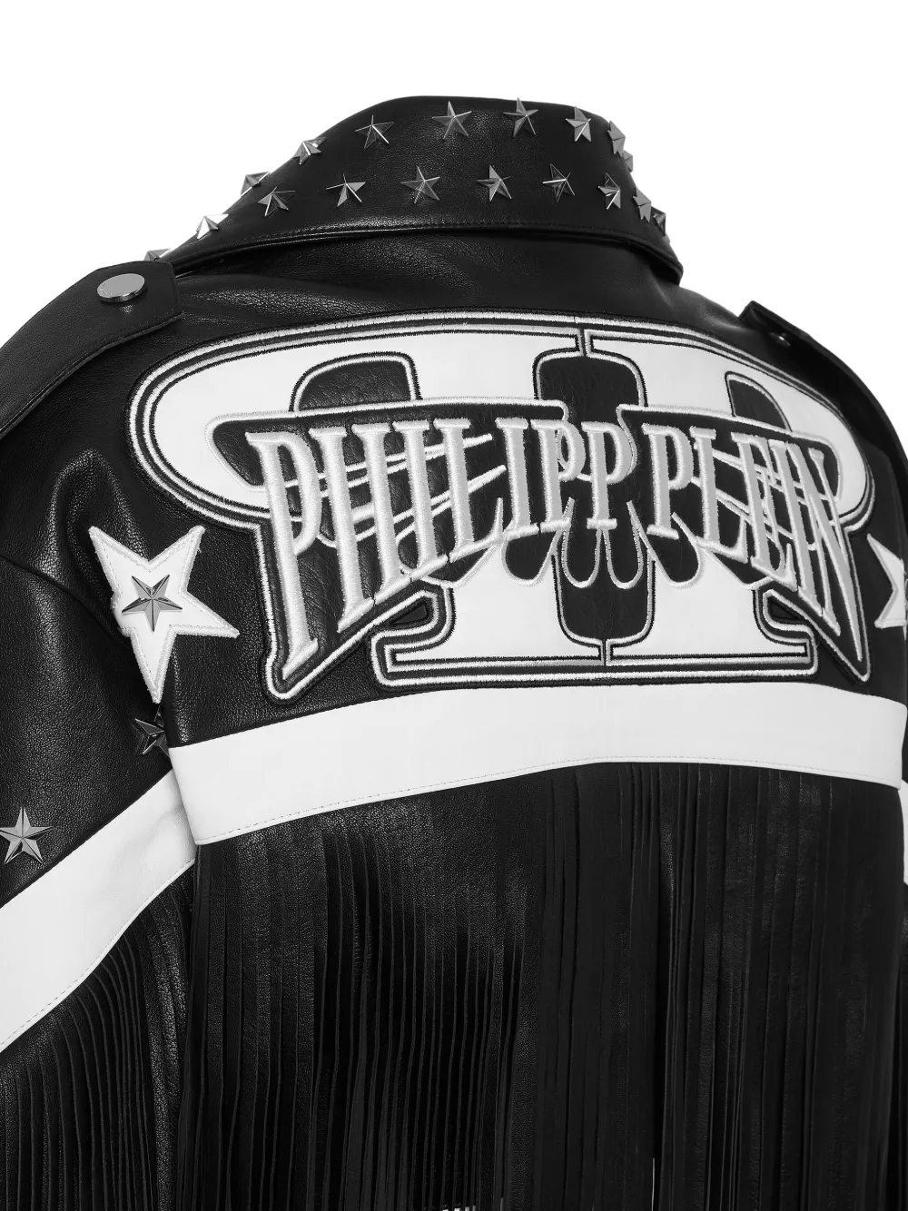  Philipp Plein Moon Leather Jacket - Black 