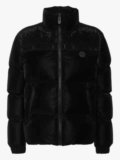 Philipp Plein chamarra con detalles de strass