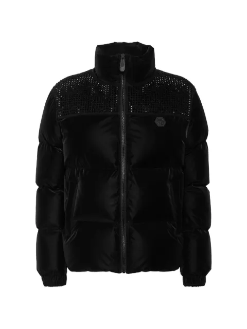 Philipp Plein chamarra con detalles de strass