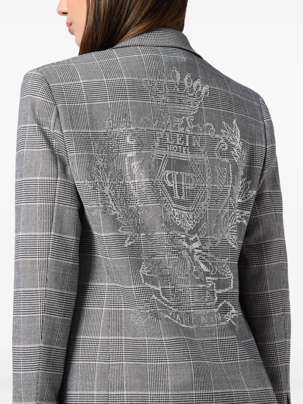 Philipp Plein Crest Blazer In Gray