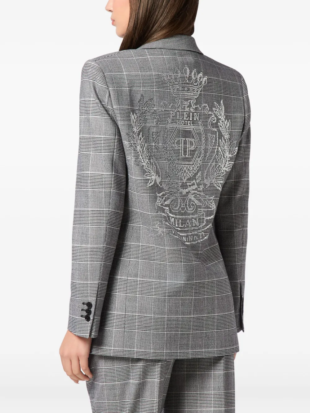 Philipp Plein Crest Blazer In Gray