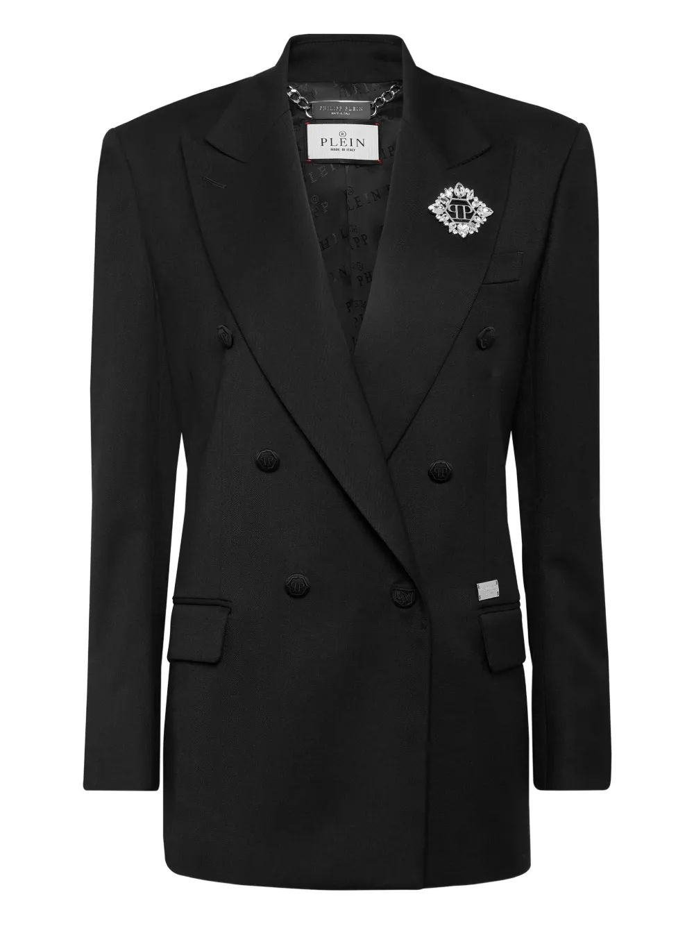 Philipp Plein crystal-embellished double-breasted blazer | Black | Image 1