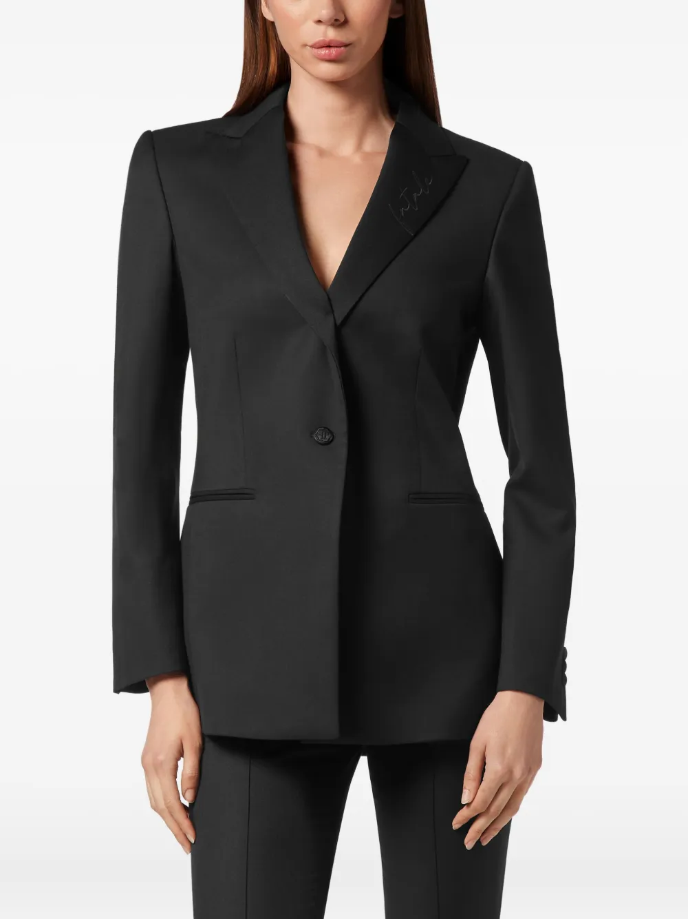 Philipp Plein Blazer met enkele rij knopen Zwart