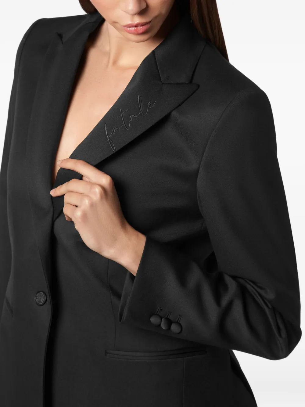 Philipp Plein Blazer met enkele rij knopen Zwart