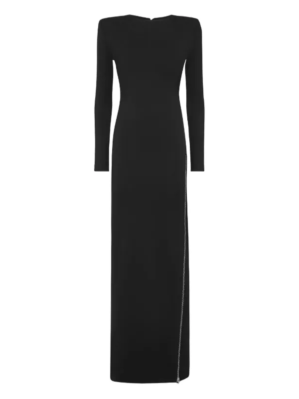 philipp plein dress black Black Logo Tape Side Zip Dress