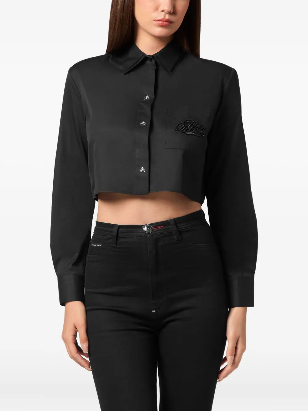 Philipp Plein Blouse met doodskop Zwart