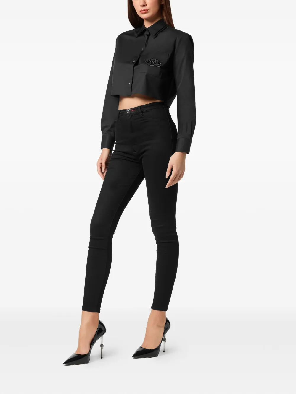 Philipp Plein Blouse met doodskop - Zwart