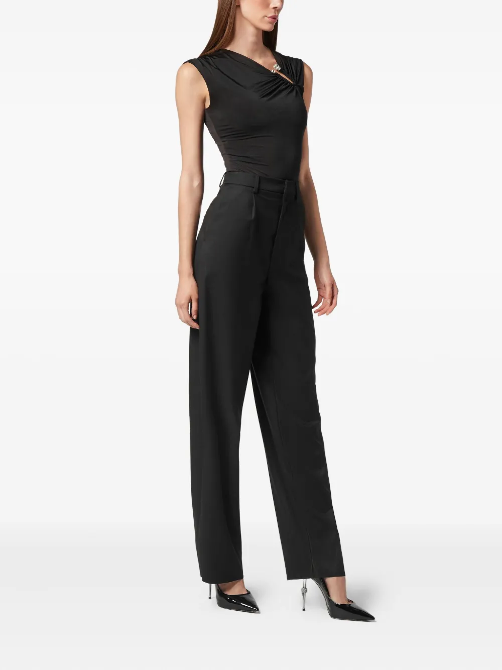 Philipp Plein High waist pantalon - Zwart