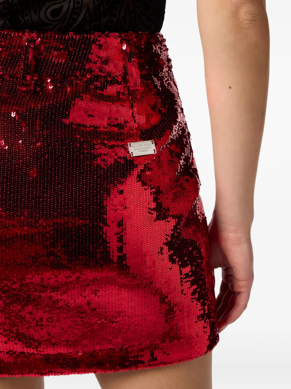 Philipp Plein Mini-rok met pailletten Rood