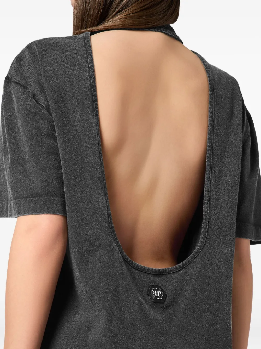 Philipp Plein Love Plein verfraaide mini-T-shirtjurk Zwart