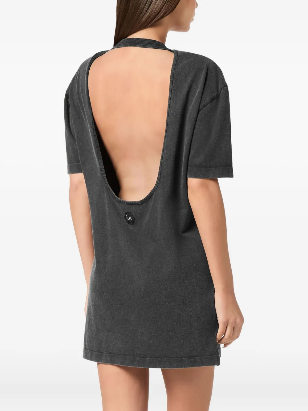 Philipp Plein Love Plein verfraaide mini-T-shirtjurk Zwart