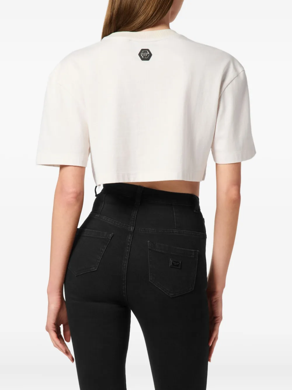 Philipp Plein Breakfast In Bed T-shirt verfraaid met kristallen Wit