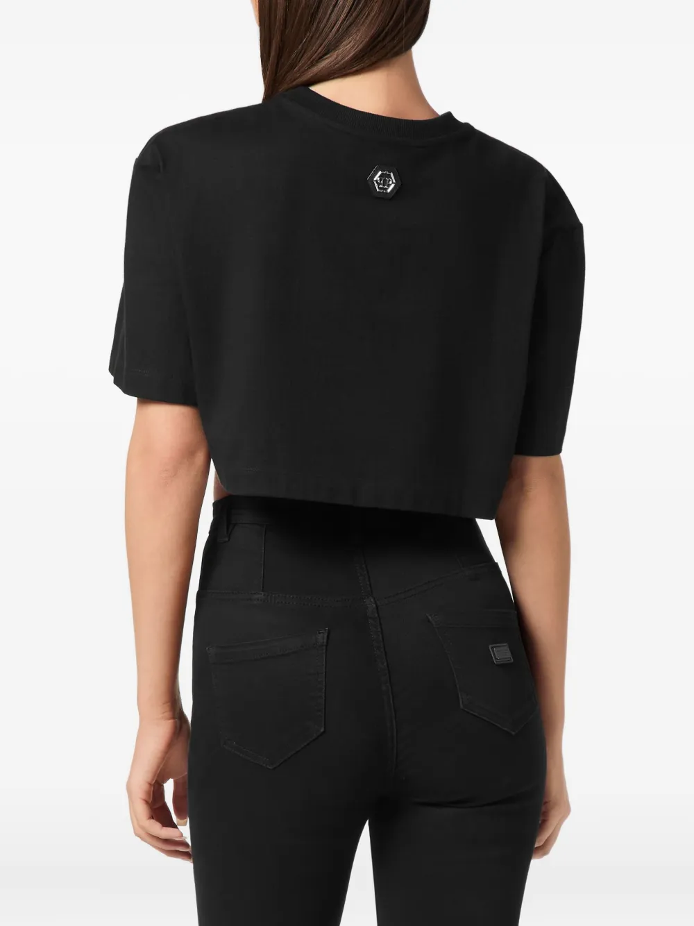 Philipp Plein Breakfast In Bed top met korte mouwen Zwart