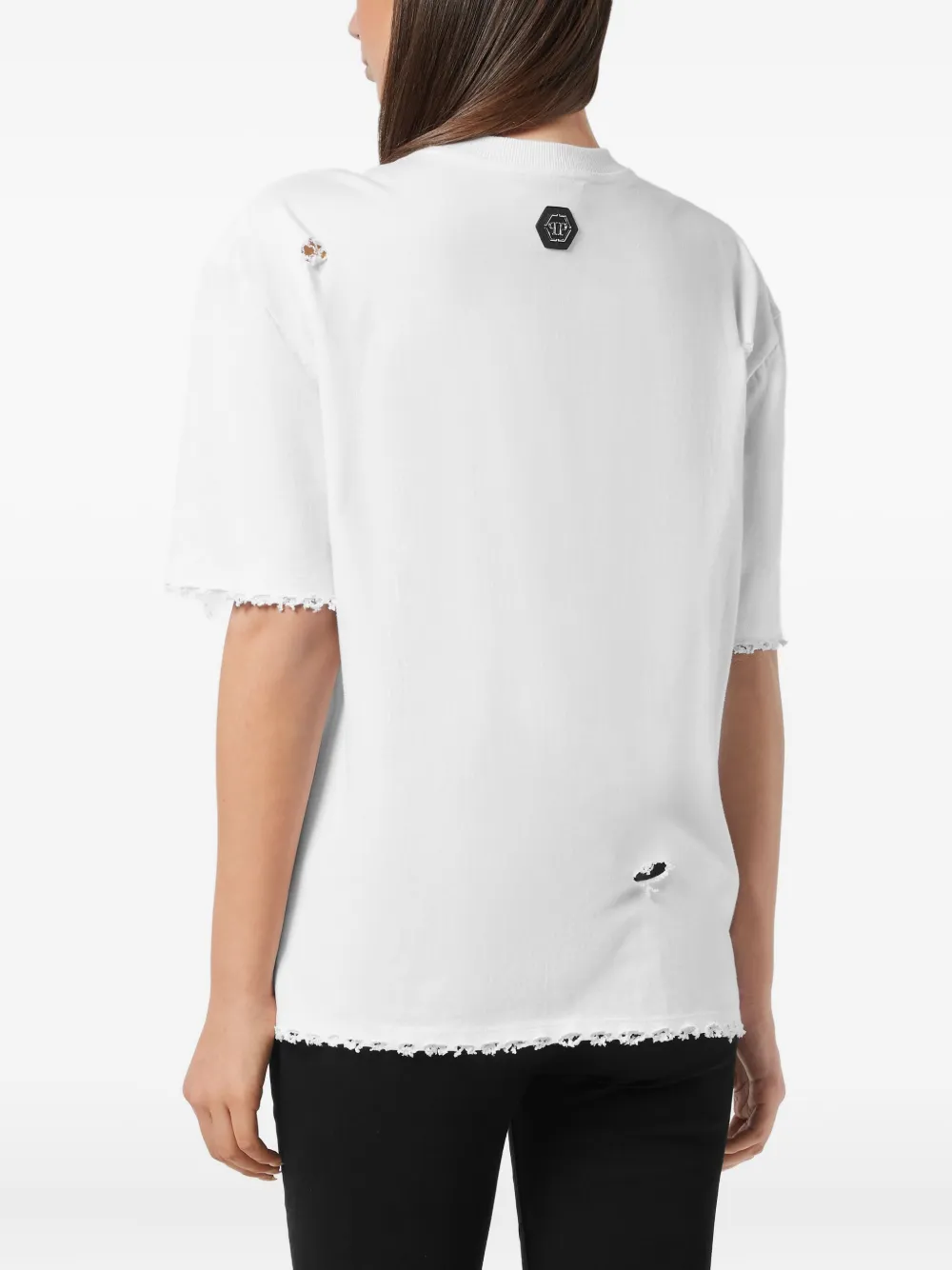 Philipp Plein Fairy gerafeld T-shirt Wit
