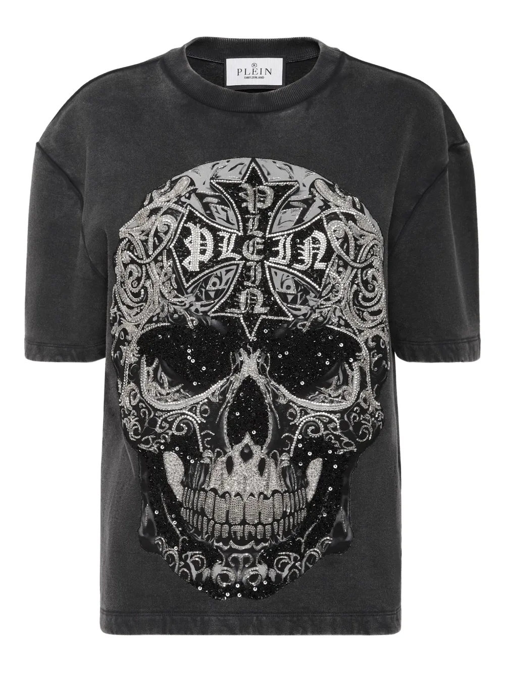Philipp Plein T-Shirt mit Totenkopf-Print - Schwarz
