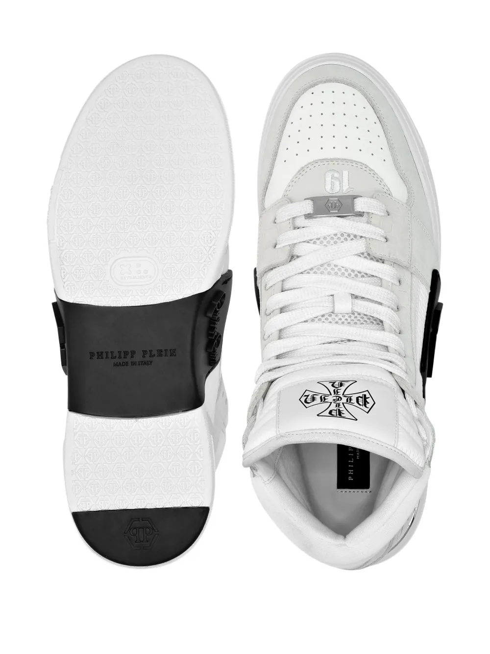 Philipp Plein Phantom Kicks mid-top leather sneakers White