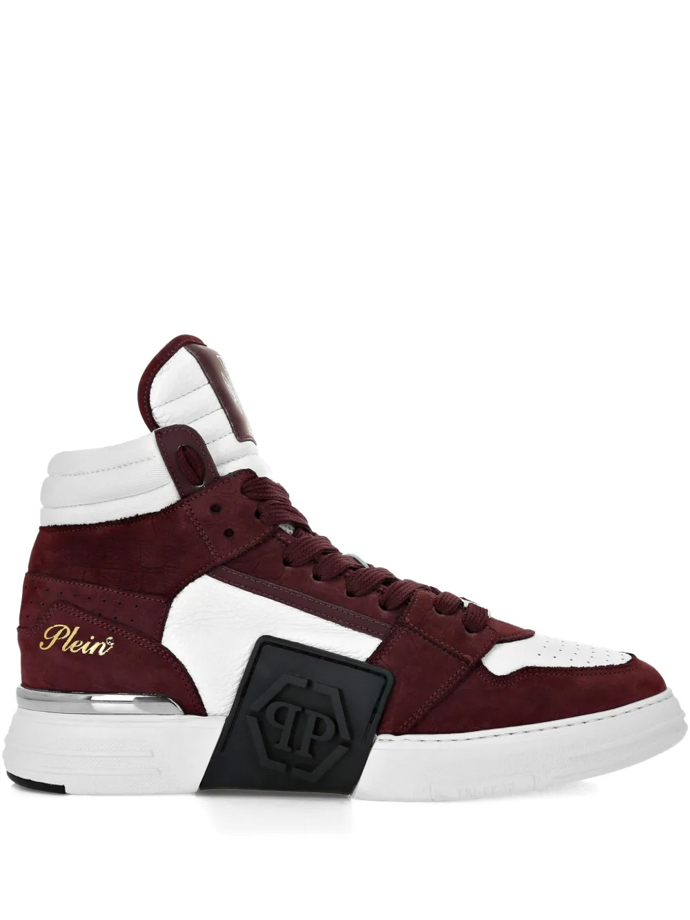 Philipp Plein Phantom Kicks mid-top leather sneakers Red