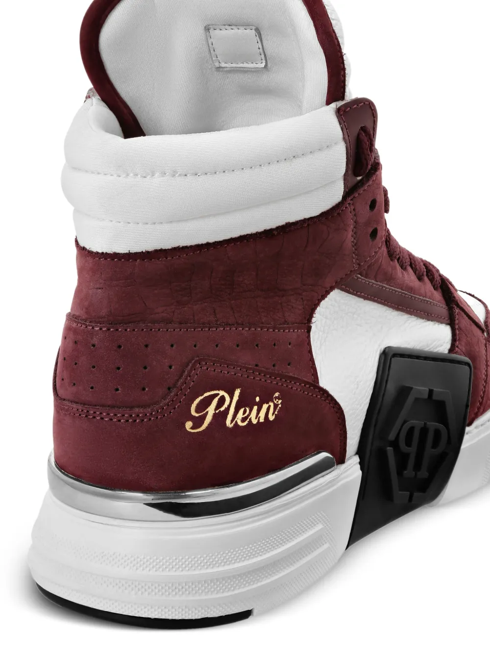 Philipp Plein Phantom Kicks mid-top leather sneakers Red