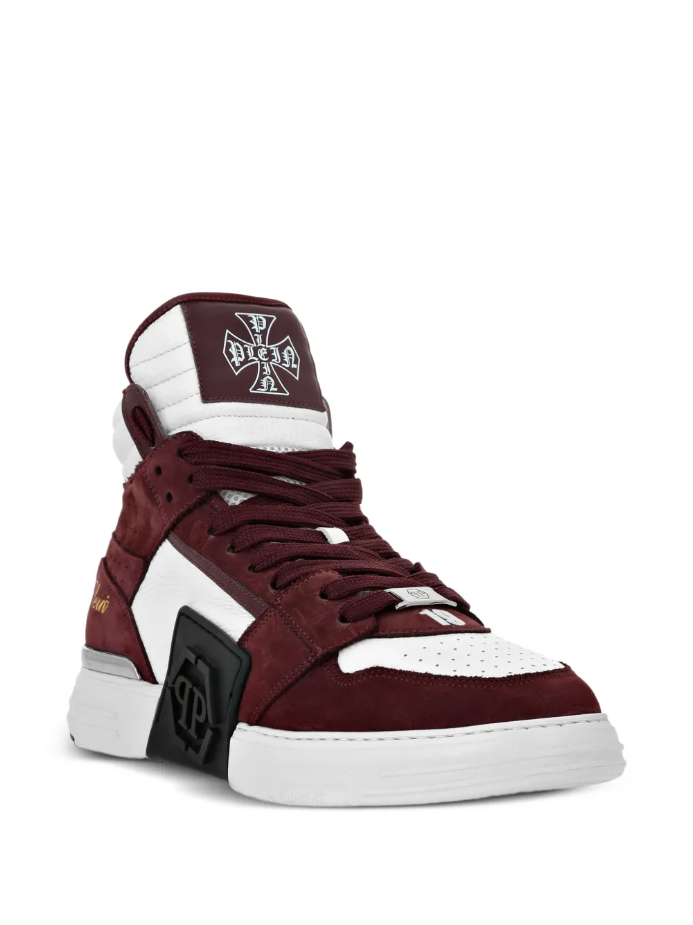 Philipp Plein Phantom Kicks mid-top leather sneakers Red