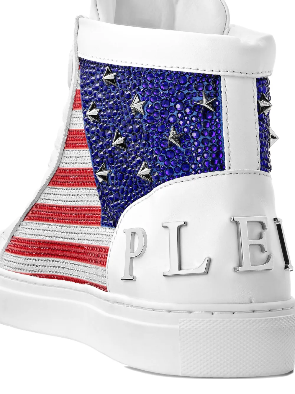 Philipp Plein Rhinestone-embellished High-top Sneakers In White