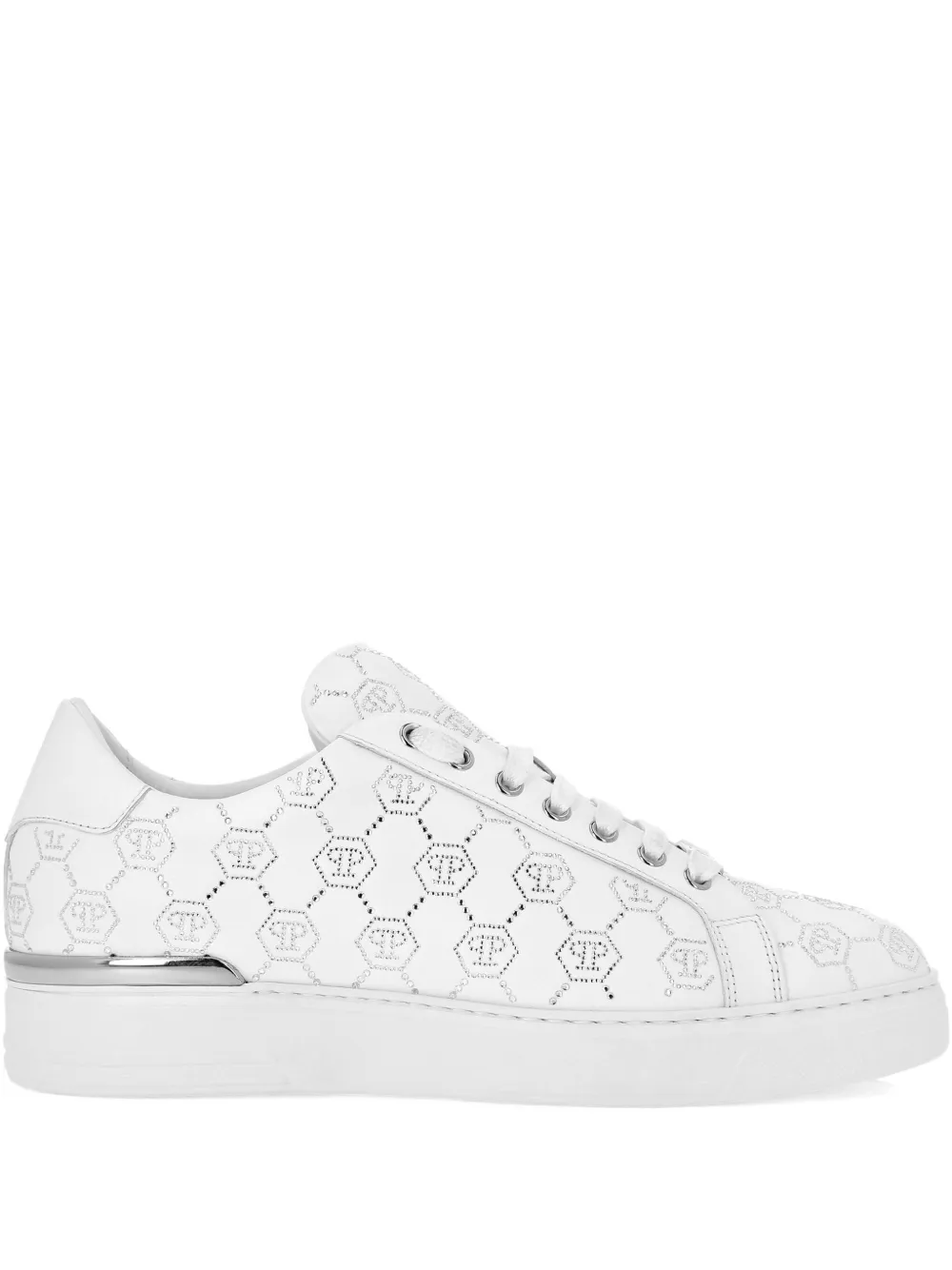 Philipp Plein Carson Monogram Strass sneakers White