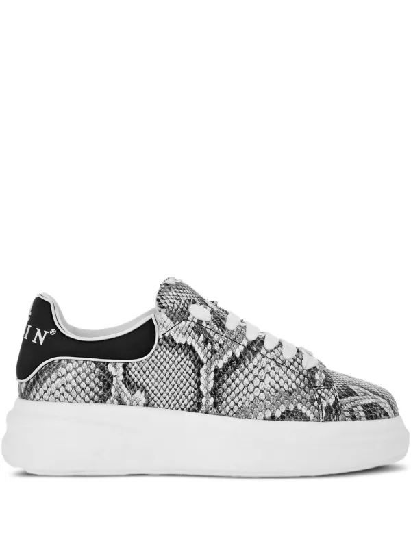 Philipp Plein Roccia python-print low-top Sneakers White FARFETCH IN