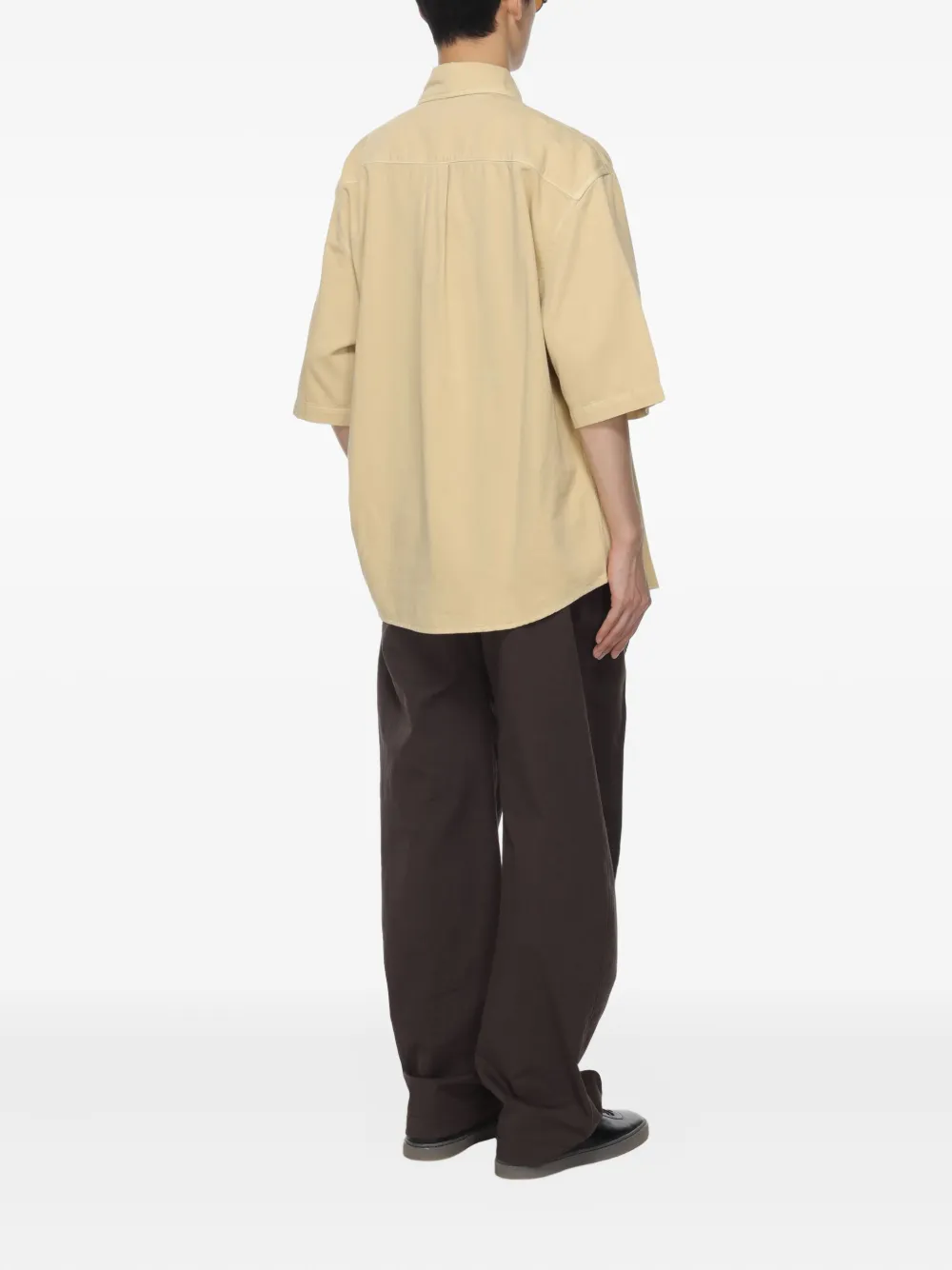 LEMAIRE Denim overhemd met korte mouwen - Beige
