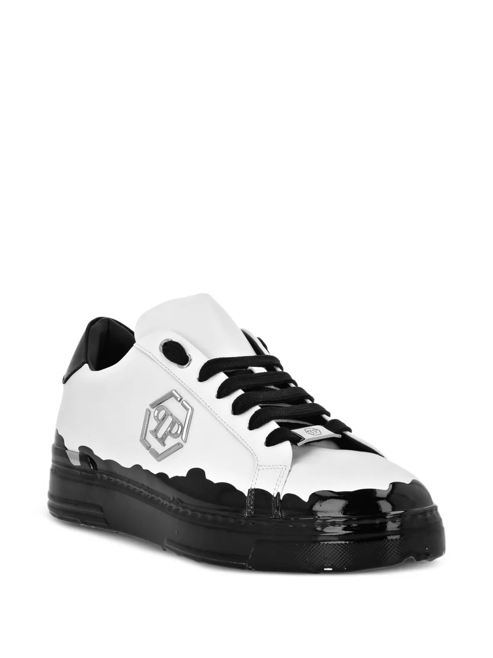 Philipp Plein Low-top sneakers met verfspatten Zwart
