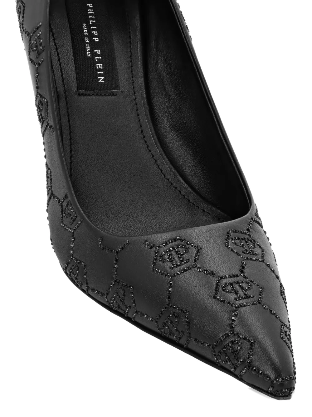 Philipp Plein 85mm Monogram-pattern Pumps In Black