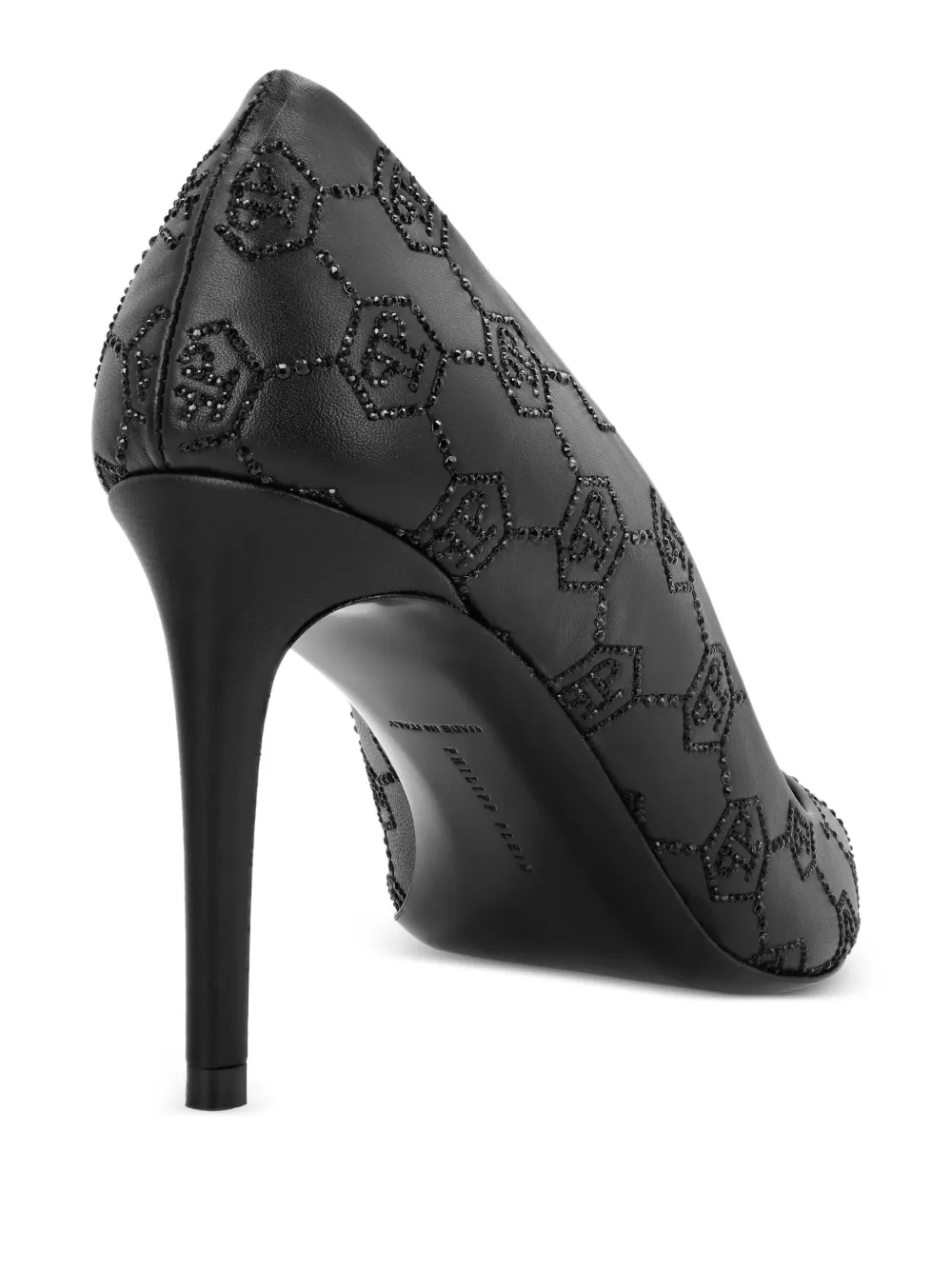 Philipp Plein 85 mm pumps met monogram-print Zwart