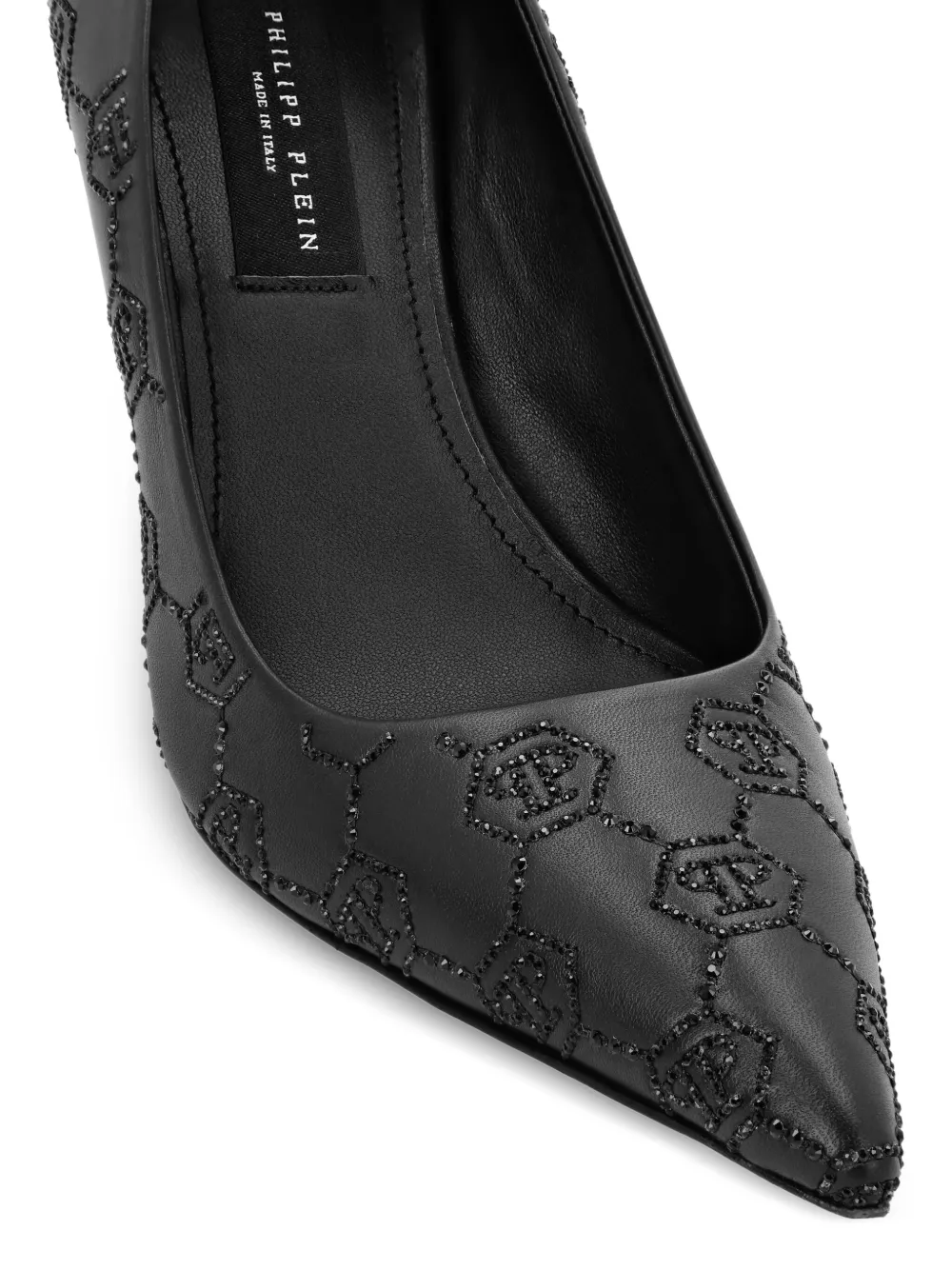 Philipp Plein 85 mm pumps met monogram-print Zwart